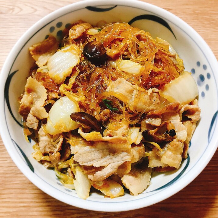 夫婦のおつまみ 白菜と豚バラとしいたけの春雨炒め レシピ 作り方 By Cocopoteito 楽天レシピ